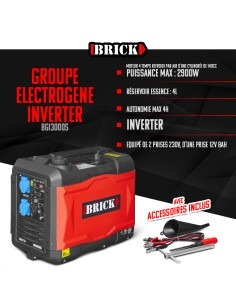 Groupe électrogène inverter silencieux max 2900W - 2 prises - 2