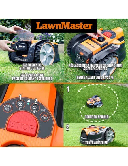 Robot tondeuse autonome 24V sans fil périmétrique - Le robot le