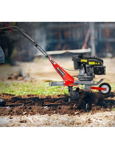 Motobineuse thermique 139cc - 4 fraises - Largeur de travail