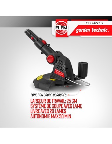 Outil de jardin multifonctions 3en1 sans fil 20V livré avec 2