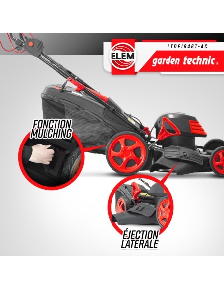 Tondeuse à gazon électrique tractée 1800W - 46CM avec carter en