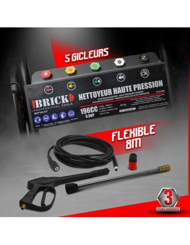 Nettoyeur haute pression thermique 210 bars max - 196CC - Brick