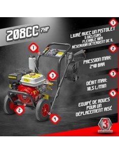 Nettoyeur haute pression thermique 240 bars max - 208CC - Brick 2