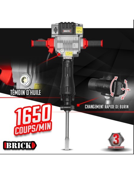 Marteau piqueur PRO 2100W - 85 Joules avec coffret - Brick