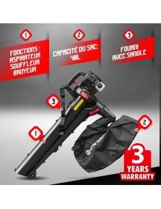 Aspirateur souffleur broyeur thermique 30CC 2