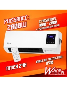 Radiateur céramique mural 2000W - Warm Tech 2
