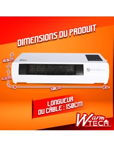 Radiateur céramique mural 2000W - Warm Tech