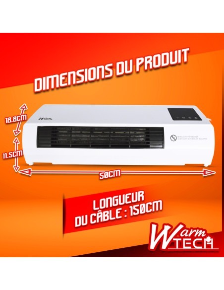 Radiateur céramique mural 2000W - Warm Tech