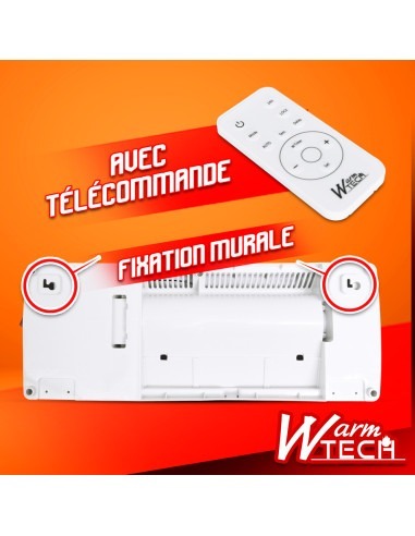 Radiateur céramique mural 2000W - Warm Tech
