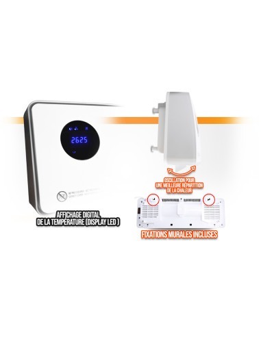 Radiateur céramique mural oscillant 2000W - Warm Tech