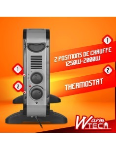 Convecteur 2000W + Ventilation turbo - Warm Tech 2