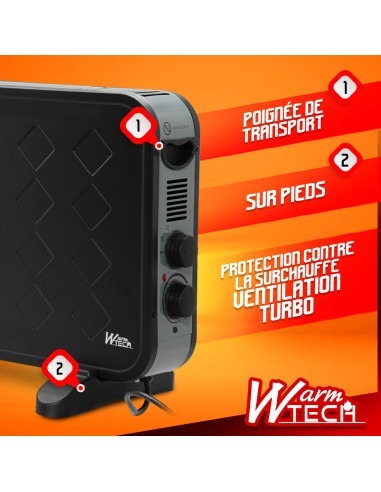 Convecteur 2000W + Ventilation turbo - Warm Tech