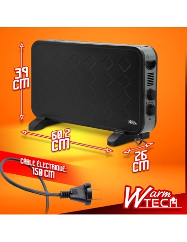 Convecteur 2000W + Ventilation turbo - Warm Tech