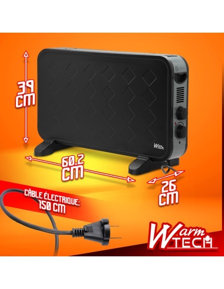 Convecteur 2000W + Ventilation turbo - Warm Tech