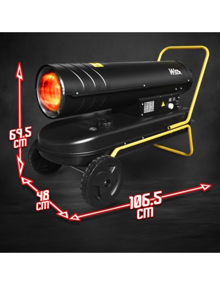 Canon à chaleur 50 KW diesel avec thermostat et roues - Warmtech