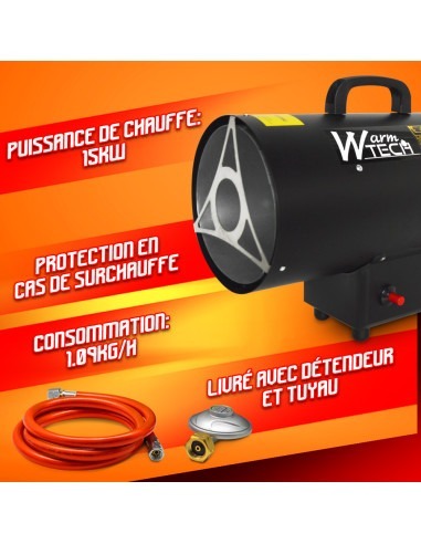 Canon à chaleur au gaz 15 KW - Warm Tech