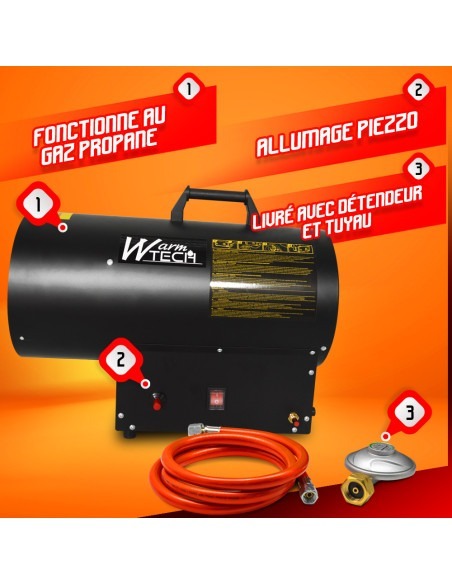 Canon à chaleur au gaz 30 KW - 650m³/H - Warm Tech