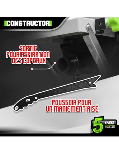 Rabot dégauchisseuse 1250W - 204mm - Constructor