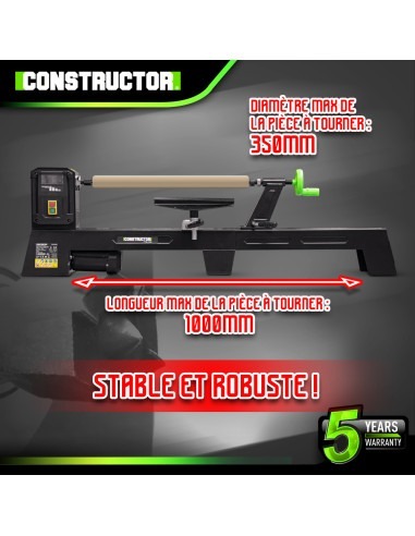 Tour à bois 400W - 1000mm - Constructor