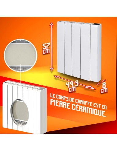 Radiateur inertie céramique 1000 W - Warm Tech