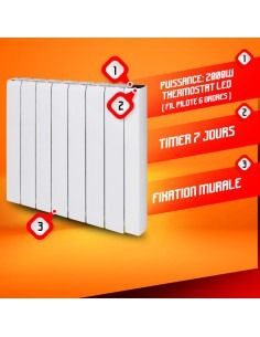 Radiateur inertie céramique 2000 W - Warm Tech 2
