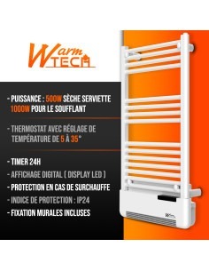 Radiateur sèche serviettes avec fluide + soufflerie - Warmtech 2
