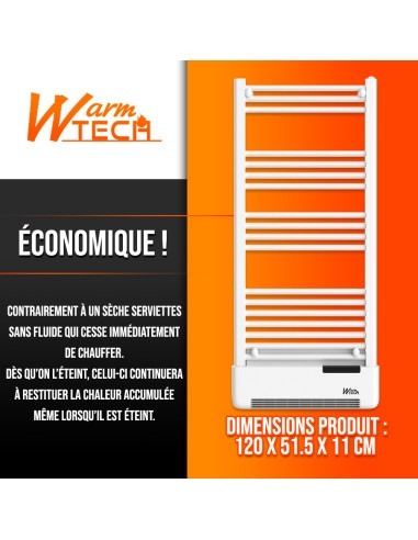 Radiateur sèche serviettes avec fluide + soufflerie - Warm Tech