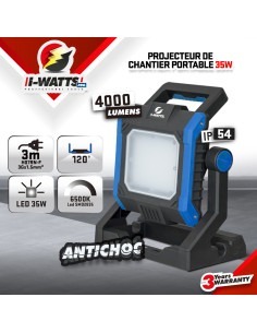Projecteur led de chantier 35W - IP54 - I-Watts Pro 2