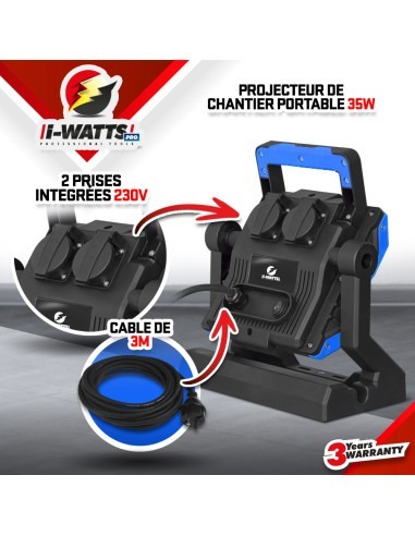 Projecteur led de chantier 35W - IP54 - I-Watts Pro
