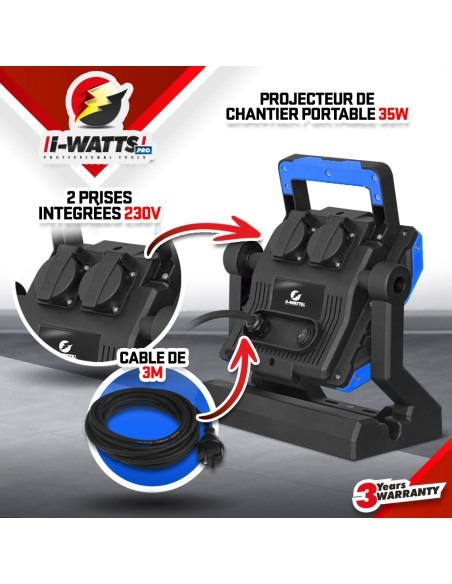 Projecteur led de chantier 35W - IP54 - I-Watts Pro