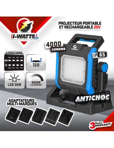 Projecteur de chantier multi batterie 35W - livré sans batterie