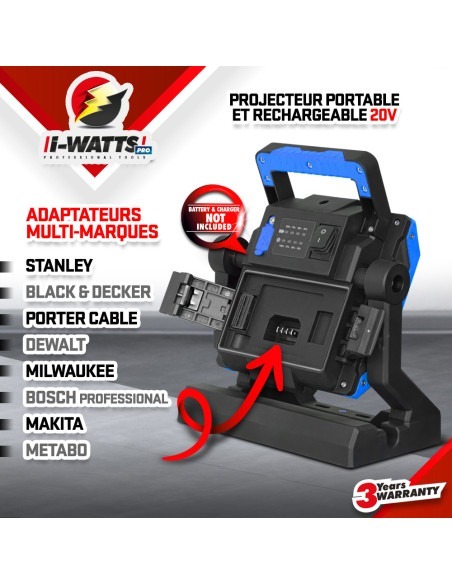 Projecteur de chantier multi batterie 35W - livré sans batterie