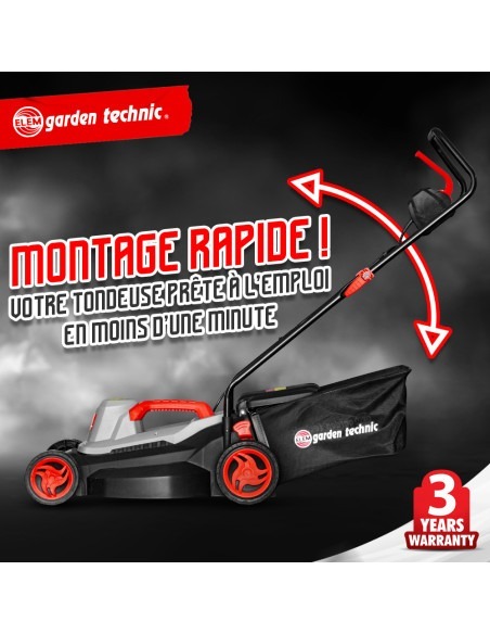 Tondeuse à gazon électrique 1800W - Largeur de coupe 40cm -