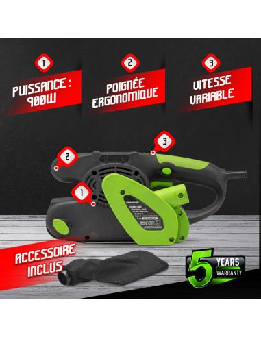 Ponceuse à bande 900W - Constructor