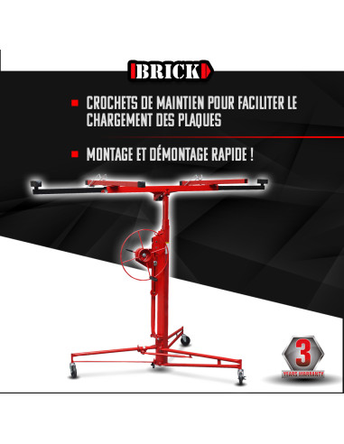 Lève plaques de plâtre max 68kg - Brick