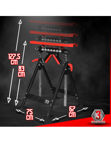 Treteau telescopique a rouleaux max 200kg - Brick