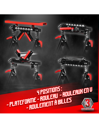 Treteau telescopique a rouleaux max 200kg - Brick