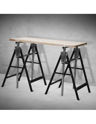 Tréteau métallique télescopique 68x58x130cm- Pliable - Brick