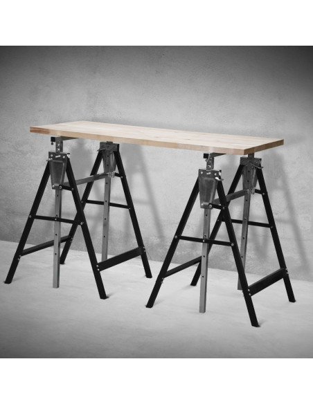 Tréteau métallique télescopique 68x58x130cm- Pliable - Brick