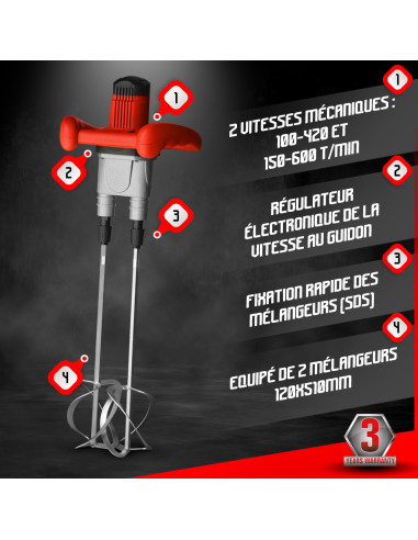 Mélangeur malaxeur électrique 1650W - Brick