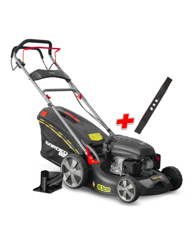 Tondeuse thermique autotractée 144.3cc - 46cm livrée avec 2 lames + mulching - Gardeo Pro