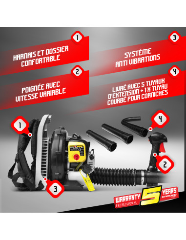 Souffleur thermique dorsal 26CC + Acc corniche