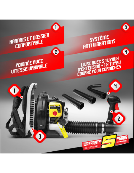 Souffleur thermique dorsal 26CC + Acc corniche