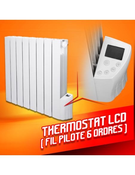 Radiateur à inertie fluide 1200W 8 éléments - Warm Tech