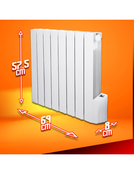 Radiateur à inertie fluide 1200W 8 éléments - Warm Tech