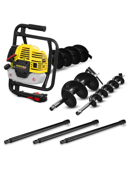 Tarière thermique 52CC + 3 mèches et 3 extensions