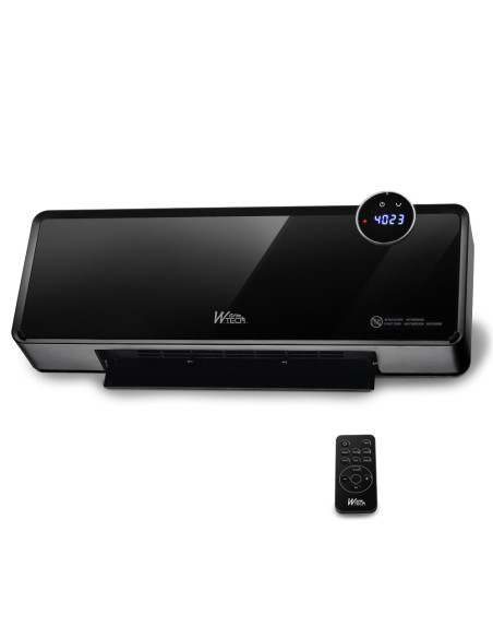 Radiateur céramique mural oscillant 2000W avec façade en verre