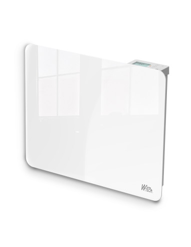 Radiateur inertie céramique avec façade en verre 1000 W - IP24 - NF - Fil pilote 6 ordres