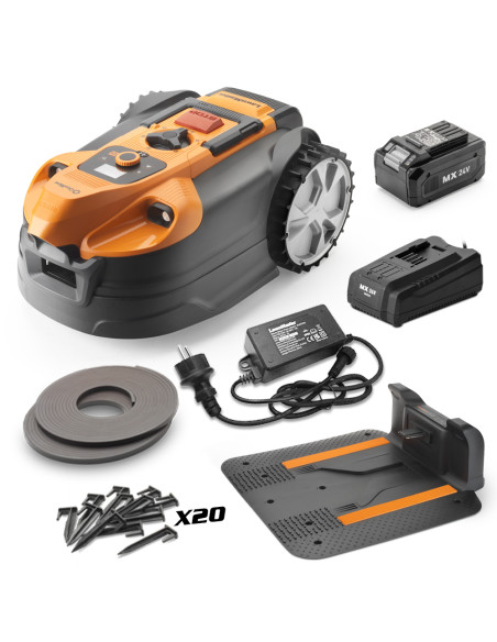 Robot tondeuse autonome 24V sans fil périmétrique avec station de charge - Max 600m²