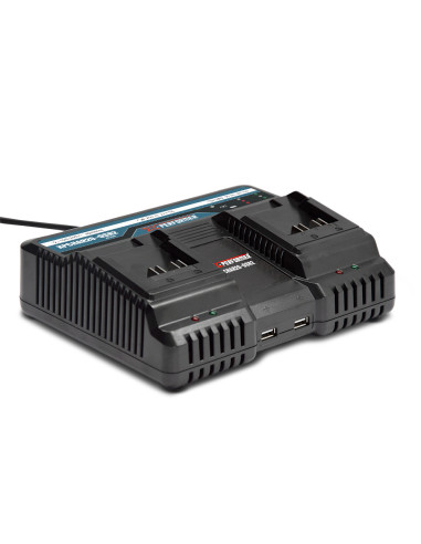 Chargeur double super rapide ventilé avec ports USB pour batterie concept X-Performer